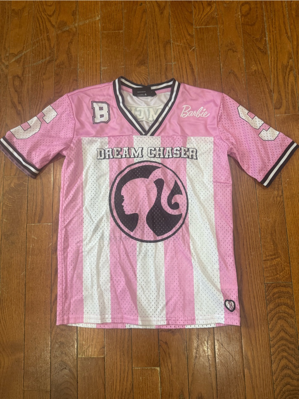 Barbie Pink Black & White Striped Shirt